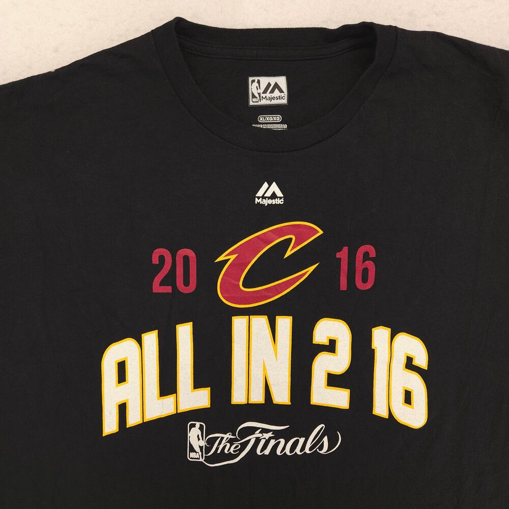 Majestic Cleveland Cavaliers Graphic Basketball Shirt Mens Size XL Black